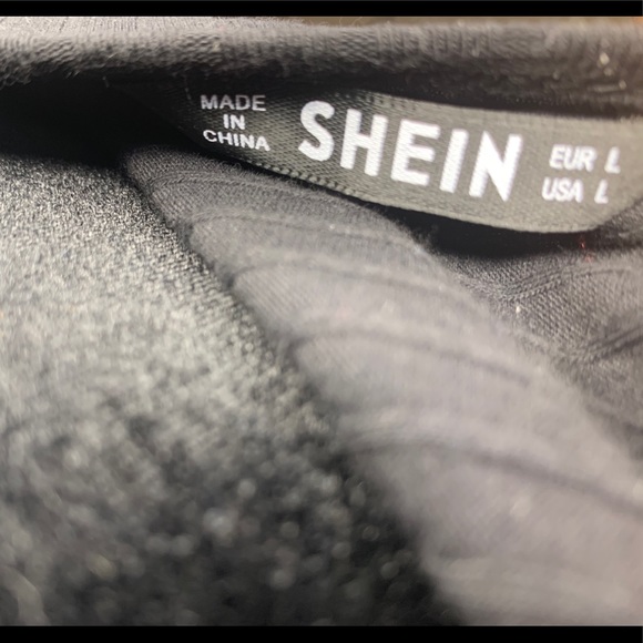 Shein ribbed split neck bodycon Mini dress - Picture 3 of 5